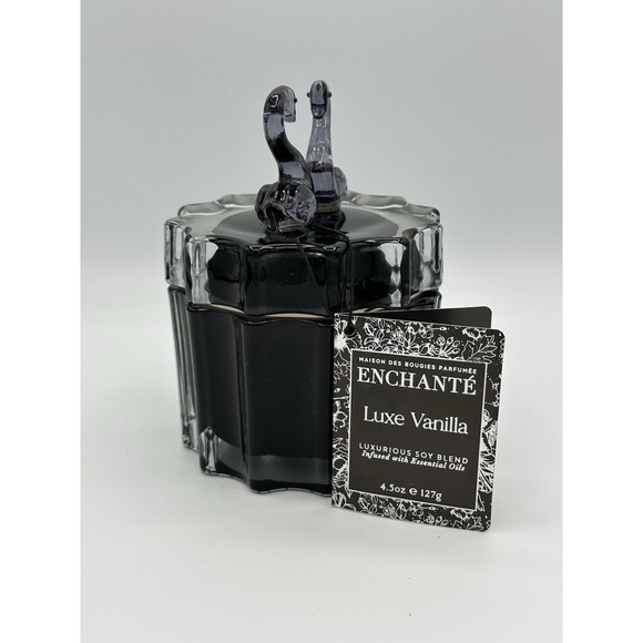 Maison De bougies Enchante Luxe Vanilla Swan Glass Candle Luxury Candle New - Picture 2 of 4